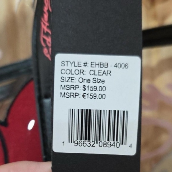 Ed Hardy NWT Transparent Tote with Tiger and Black Straps Link Letters on Straps - Picture 12 of 12